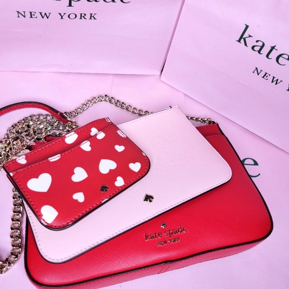 ♠️Kate Spade Staci Triple Crossbody Heart Pop NWT